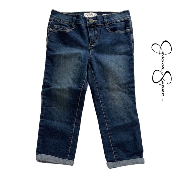 JESSICA SIMPSON Girl’s Rolled Crop Skinny Jeans - Size 7 - Picture 1 of 10